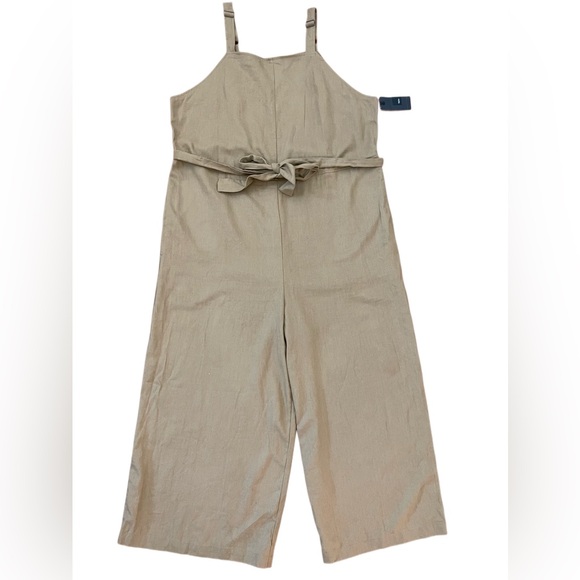 Mossimo Target linen rayon khaki tie waist jumpsuit NWT | Size XL - Picture 2 of 8